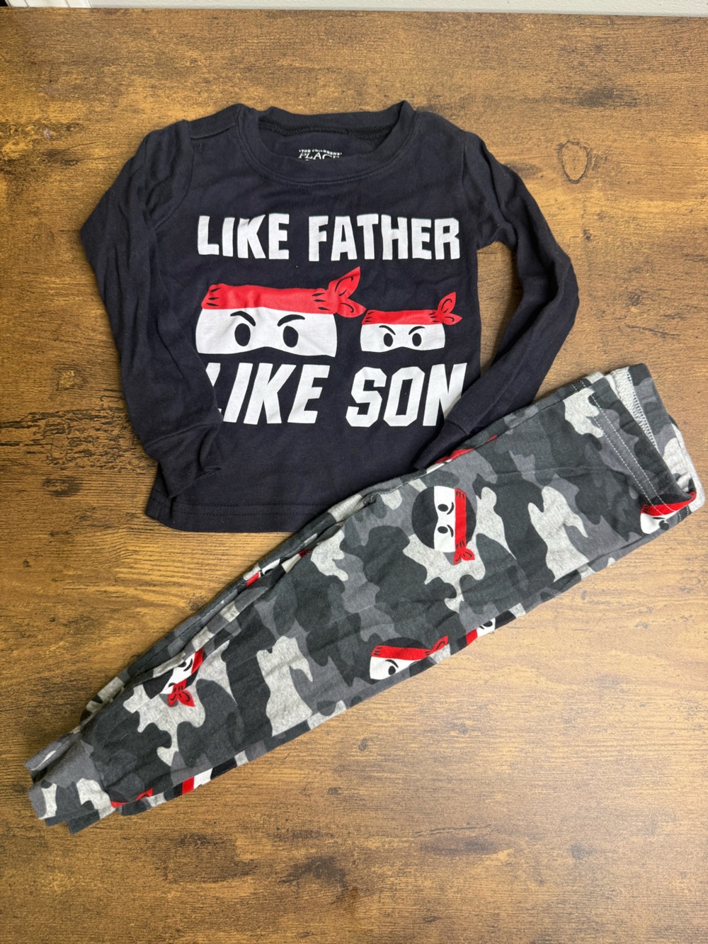 ⭐️5 for $20⭐️ The Children's Place Black, Gray, Camo Ninja Shirt & Pants Set